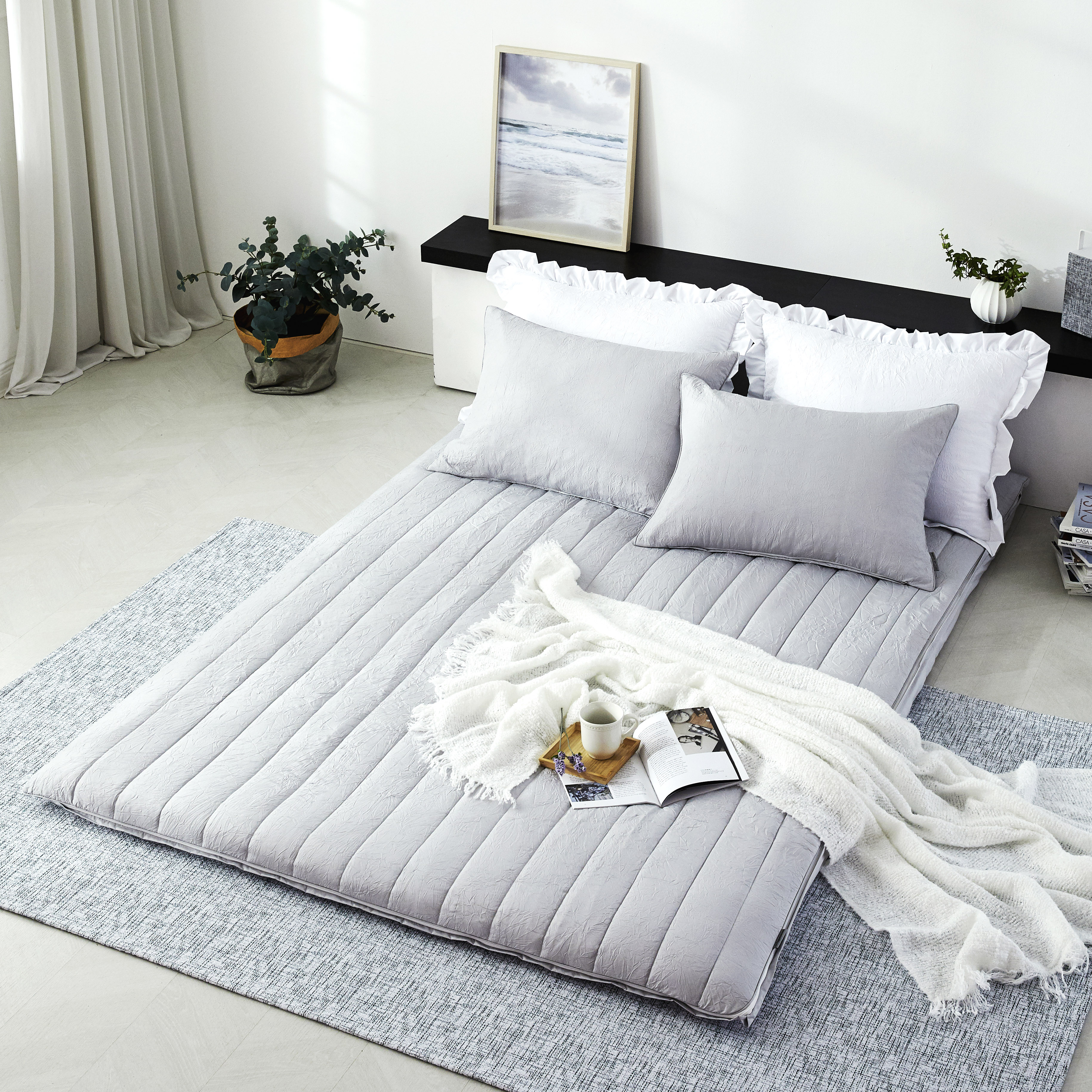 바닥이불 요커버 누빔 토퍼커버 알러지케어 크리즈 온수매트커버 110x210