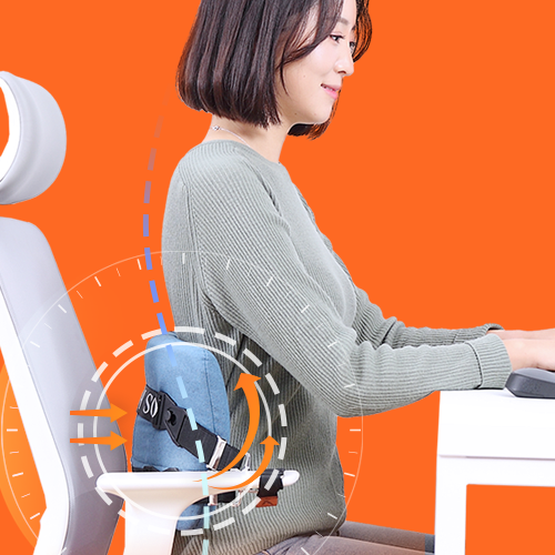 카이로스 척추쿠션 사무실 의자 등받이 허리 받침대 허리디스크 통증 쿠션 요추 전만 지지대