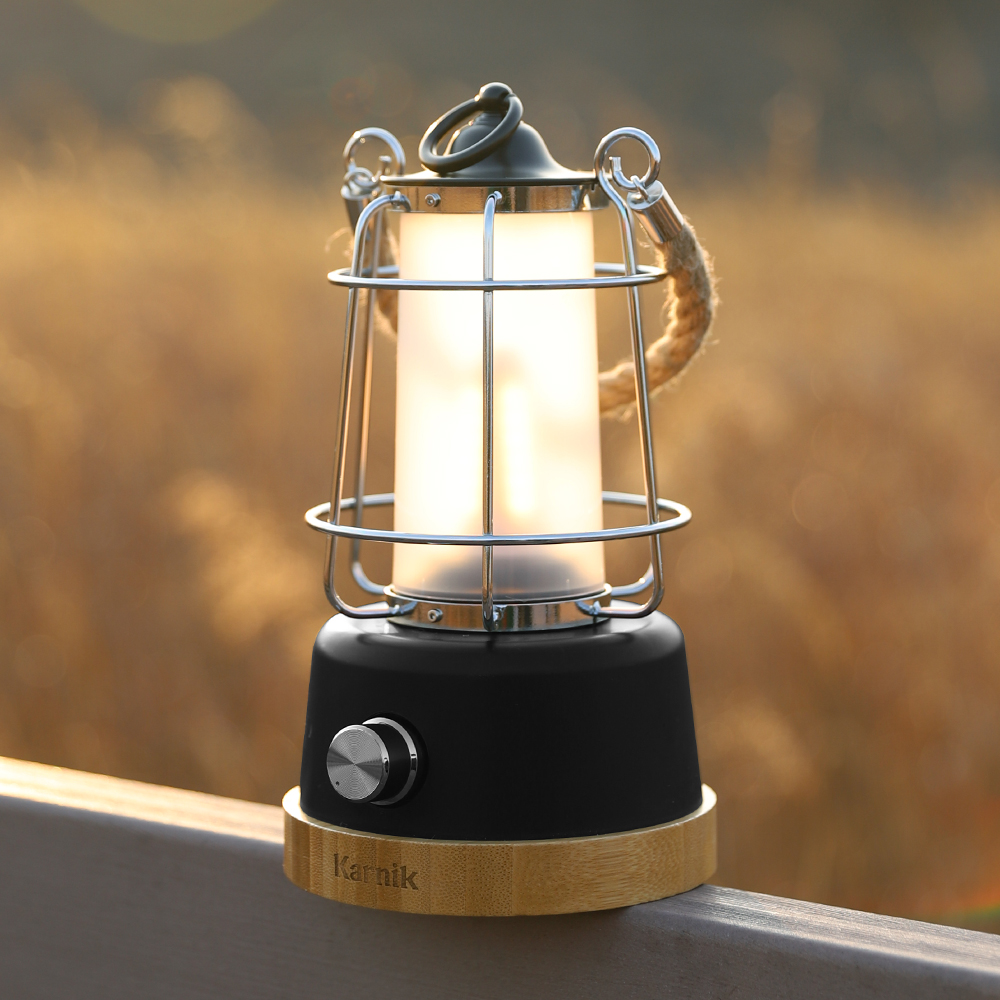 카르닉 감성 캠핑 랜턴 LED 조명 전등 호롱불 배터리포함 로프