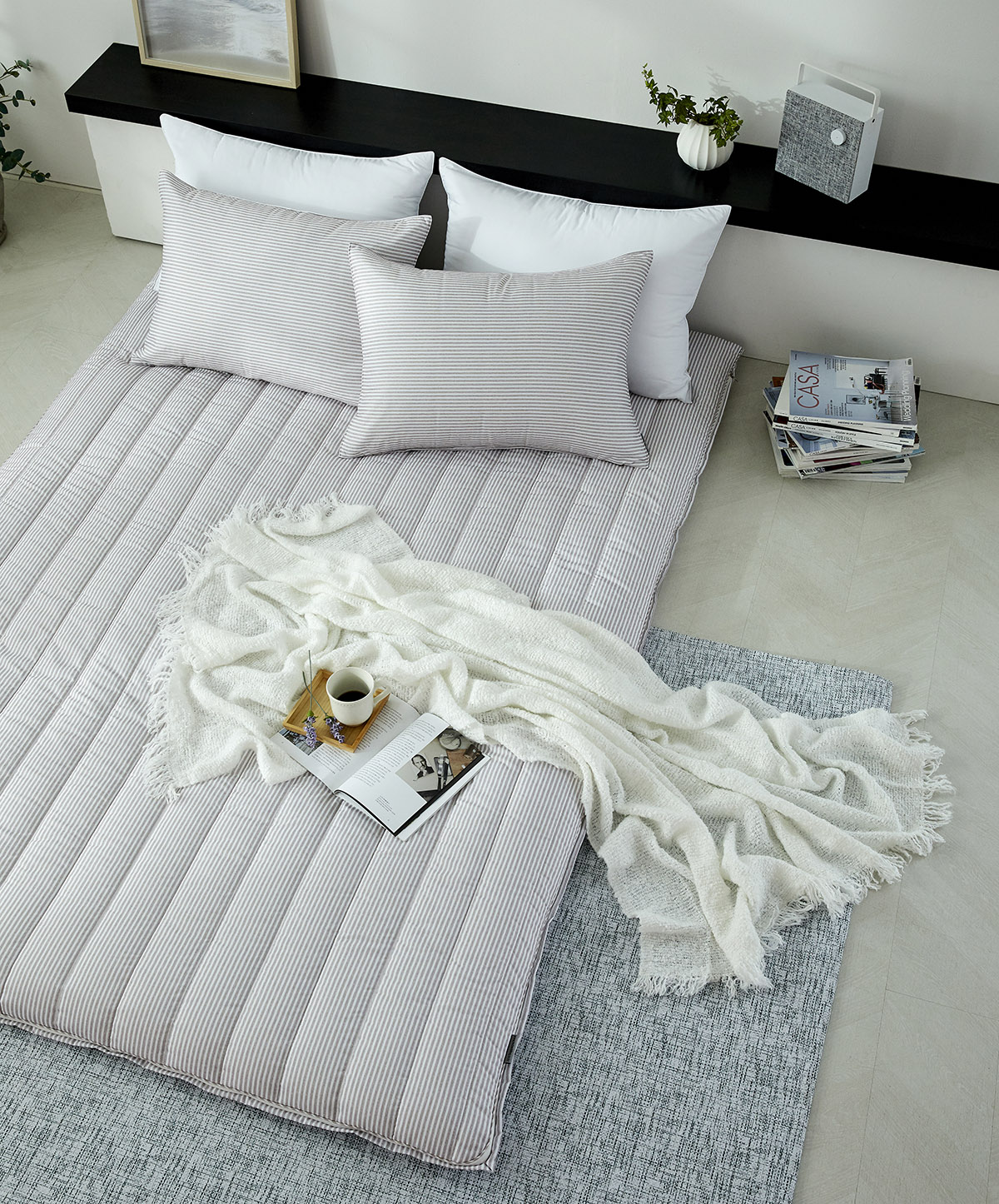 알러지케어 요커버 누빔 토퍼커버 온수매트커버 바닥이불 135x210