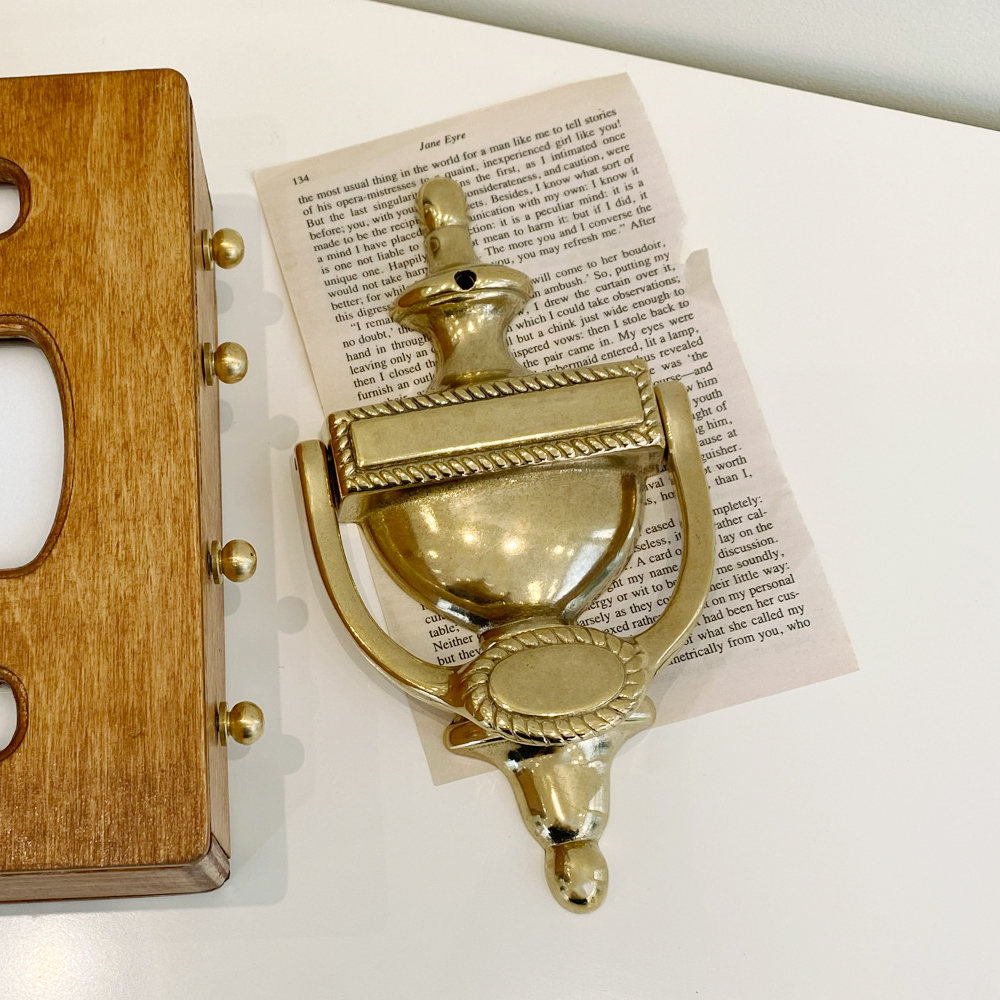 골드 브라스 도어노커 문고리 벨 빈티지 장식 노크 손잡이 황동