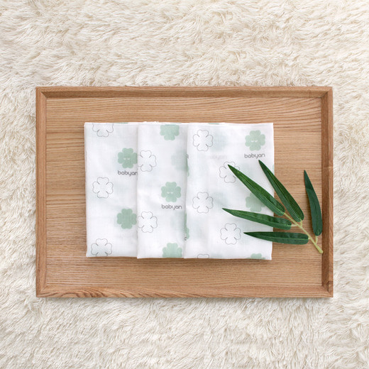 베이비앙 국내산 무형광 신생아 아기 대나무 밤부 거즈  손수건  20장(365 가제10장+행복이 엠보10장)