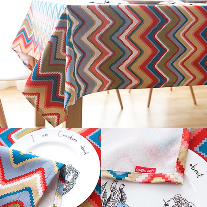 예쁜 북유럽 식탁보 거실 야외 테이블보 감성 캠핑 사각테이블보