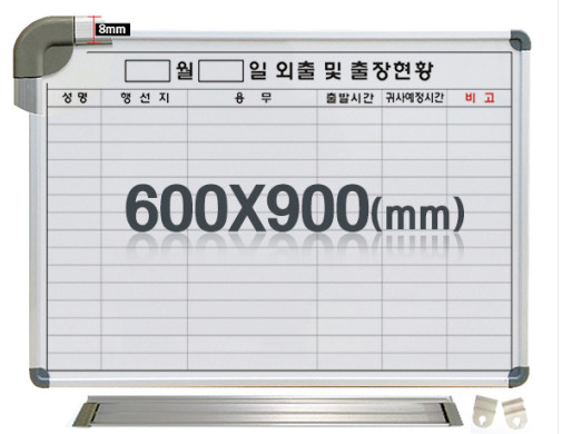 국산 출장 외출 현황표 행선표 60x90 사무실 현장 스케줄 칠판 벽걸이 화이트보드판 - 상세 이미지 4