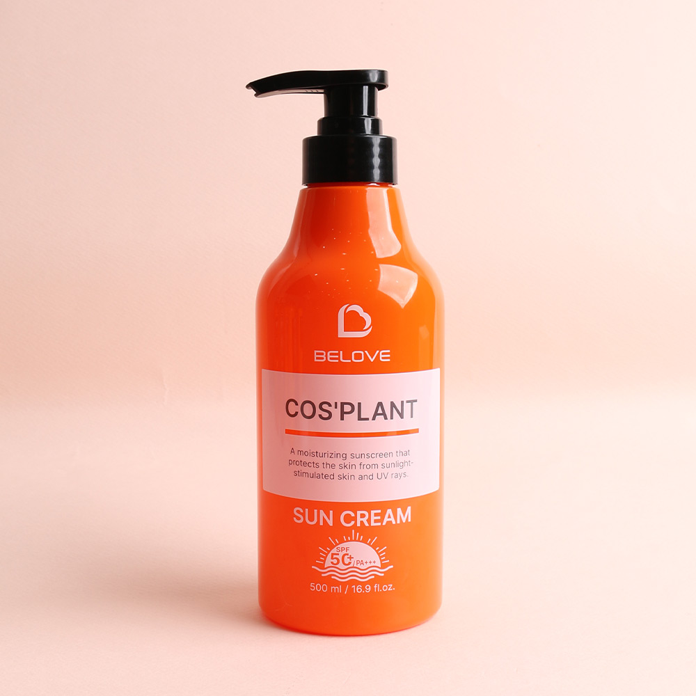 비러브 코스플랜트 선크림 500ml SPF50+PA+++ /백탁없는 온가족 대용량 썬크림 펌프형 : 베로베코스메틱