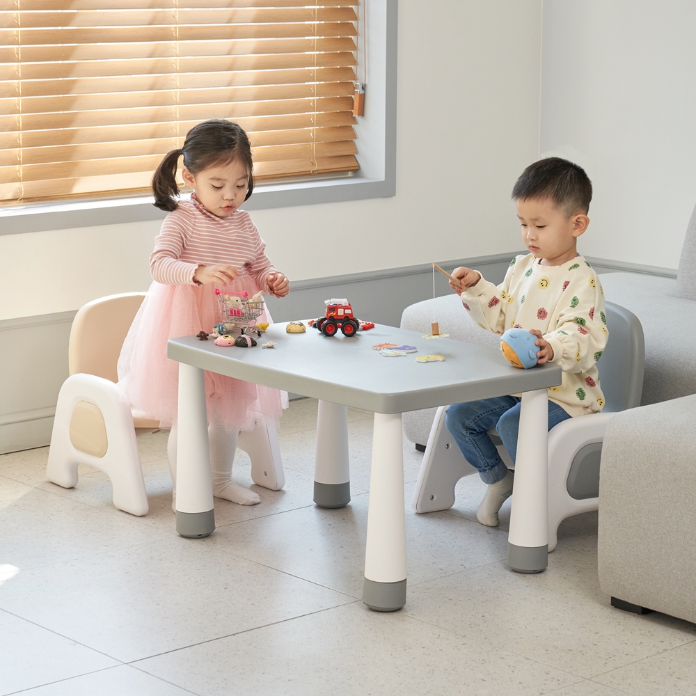 유아 아기 책상 의자 세트 테이블 높이조절 미술 놀이