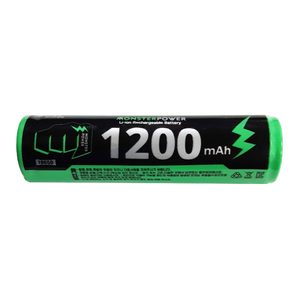 몬스터파워 18650 배터리 1200mAh 보호회로 건전지 리튬이온 충전지 충전식 고방전 - 상세 이미지 4