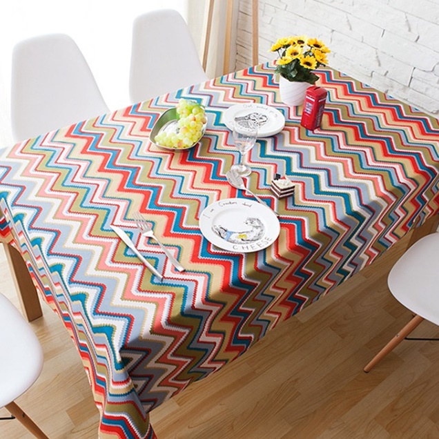 예쁜 북유럽 식탁보 거실 야외 테이블보 감성 캠핑 사각테이블보