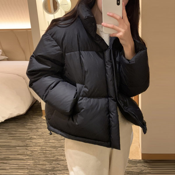 빈스 패딩 웰론 크롭 숏 루즈핏 하이넥 스토퍼 숏 패딩 점퍼