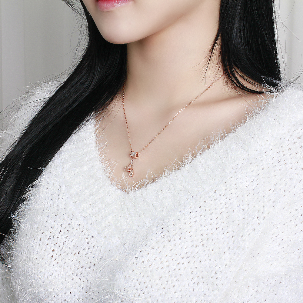 14k 행운의 자물쇠 펜던트 목걸이 골드 여자 친구 생일 금 선물 세트 30대 이미지 8