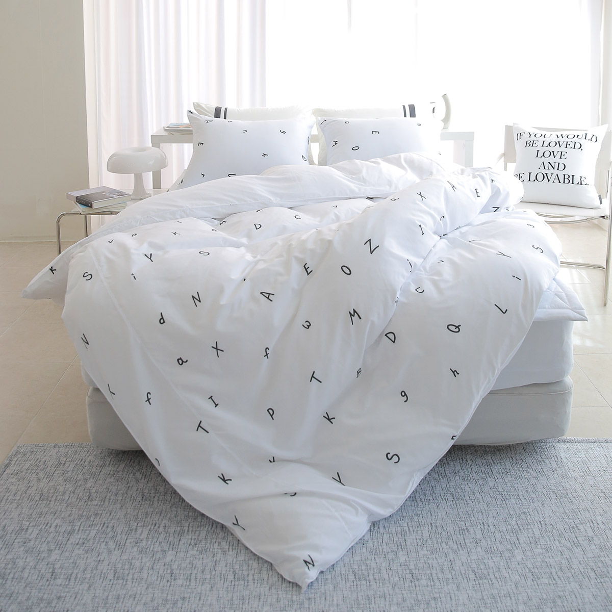 모달이불세트 알러지케어 호텔침구 스트라이프 사계절 신혼 침구세트 Q