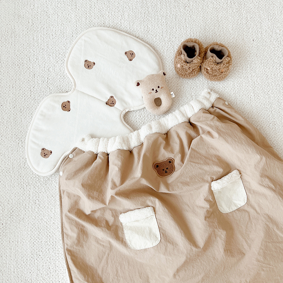 극세사 체어라이너 소프트 아기 부스터 의자 시트 아기소파 휴대용 달콤튤립 아이보리