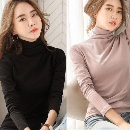 (에픽스토어) 폴라 티셔츠 기모 목티 무지 터틀넥 이너 베이직 기본