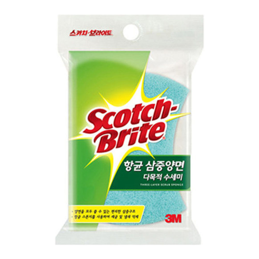 3M 항균 삼중양면 다목적 수세미 1개입 MD-100DB - 상품 이미지