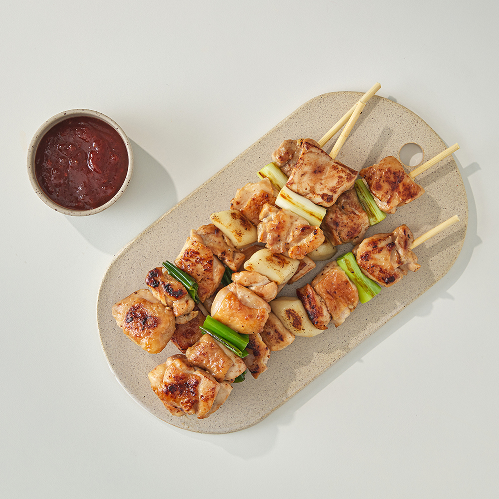 하린이네 닭꼬치 파닭 캠핑 음식 안주 바베큐 구이 30cm 320g, 4개