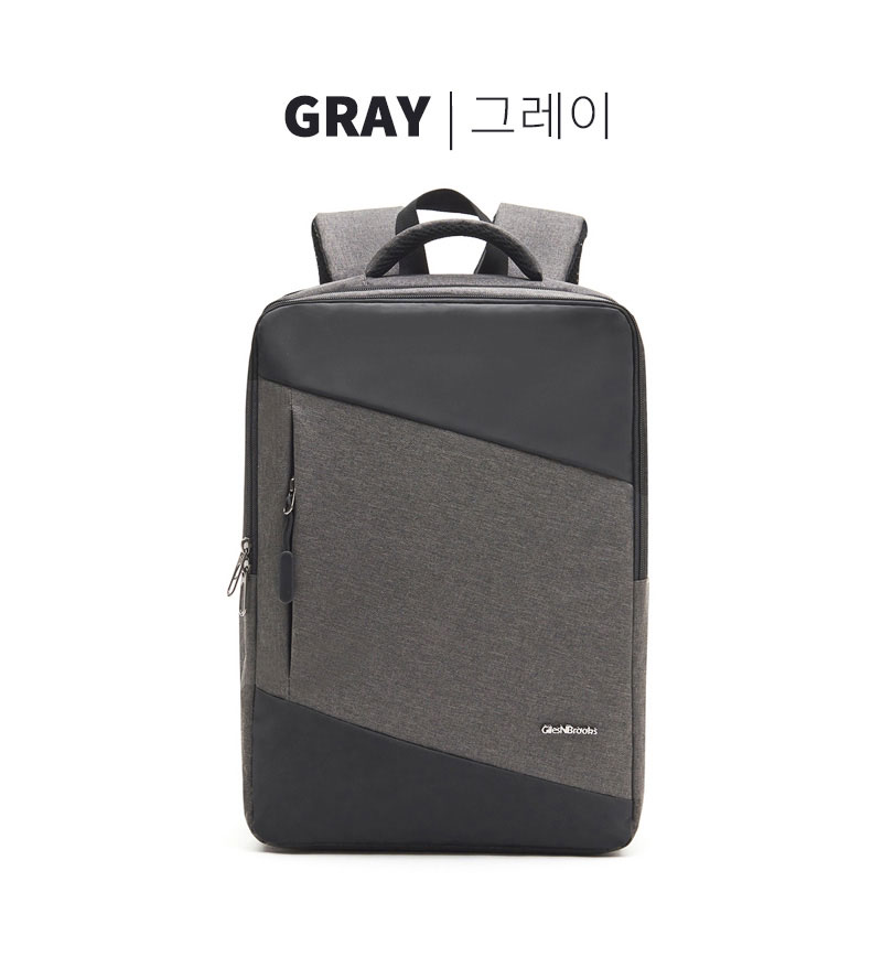 남자 비즈니스 출장 여행 백팩 회사원 직장인 출근 노트북 태블릿 확장형 스퀘어 백팩 가방 - 상세 이미지 4