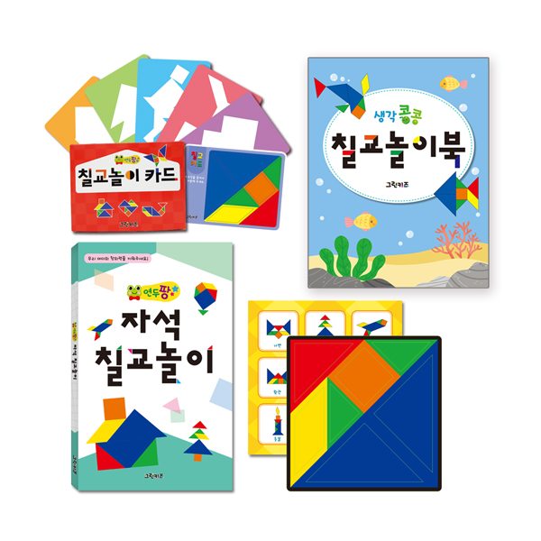 연두팡 자석 칠교 놀이 + 카드 + 칠교 놀이북 - 상품 이미지