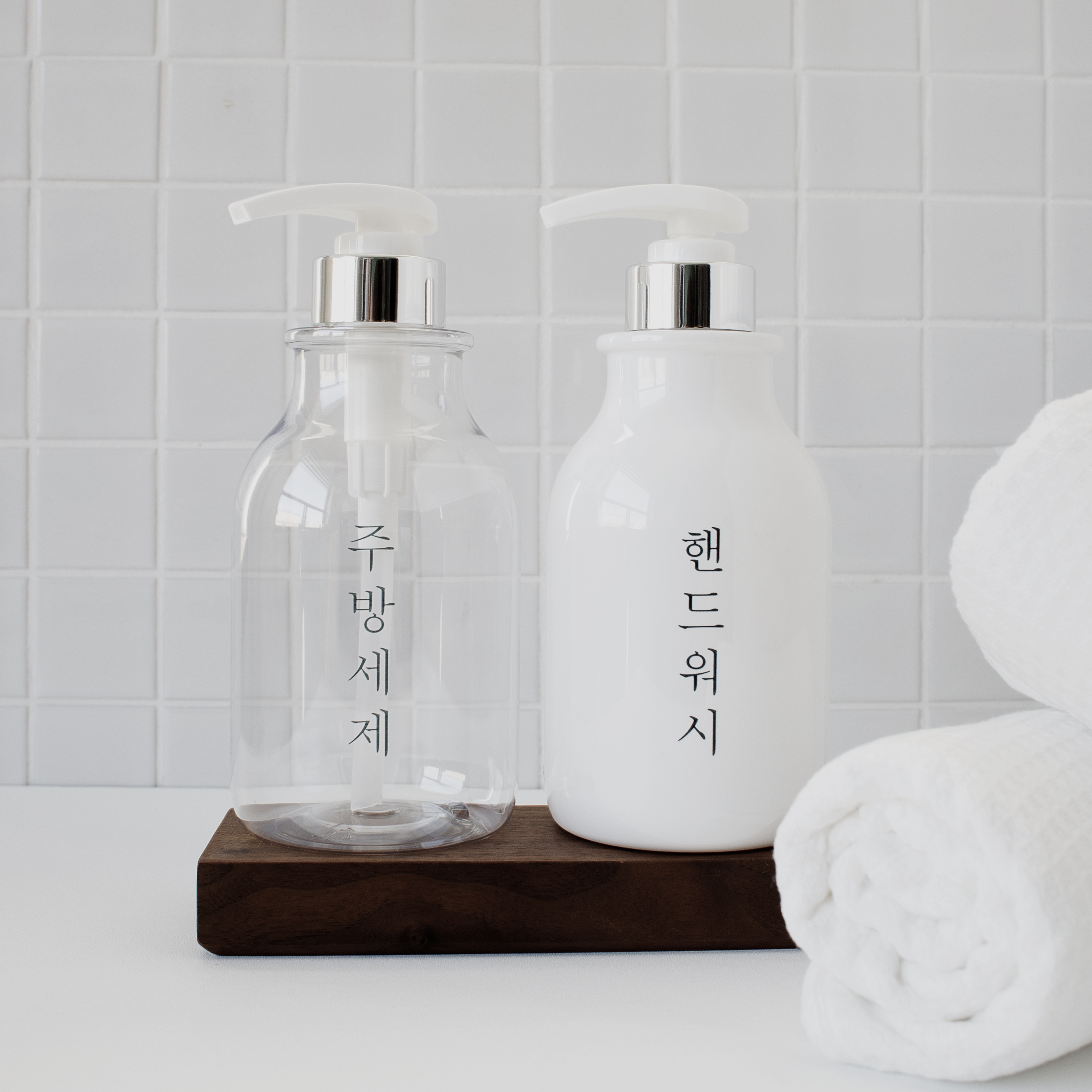 홈스토킹 욕실 샴푸 디스펜서 샴푸통 호텔 보틀 물비누 용기 세로글 500ml - 상세 이미지 2