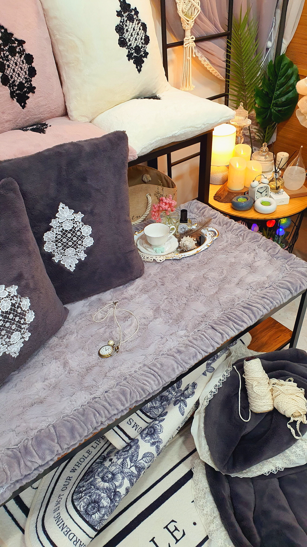 데일리 극세사 쇼파패드4인용 3인용 돌쇼파패드 제작