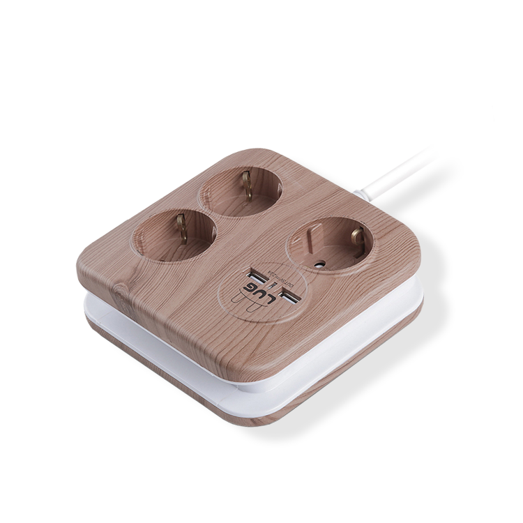 러그박스 납작 멀티탭 플러그 USB 디자인 납작한 멀티 콘센트 사각 1.4m 화이트/블루 이미지 6