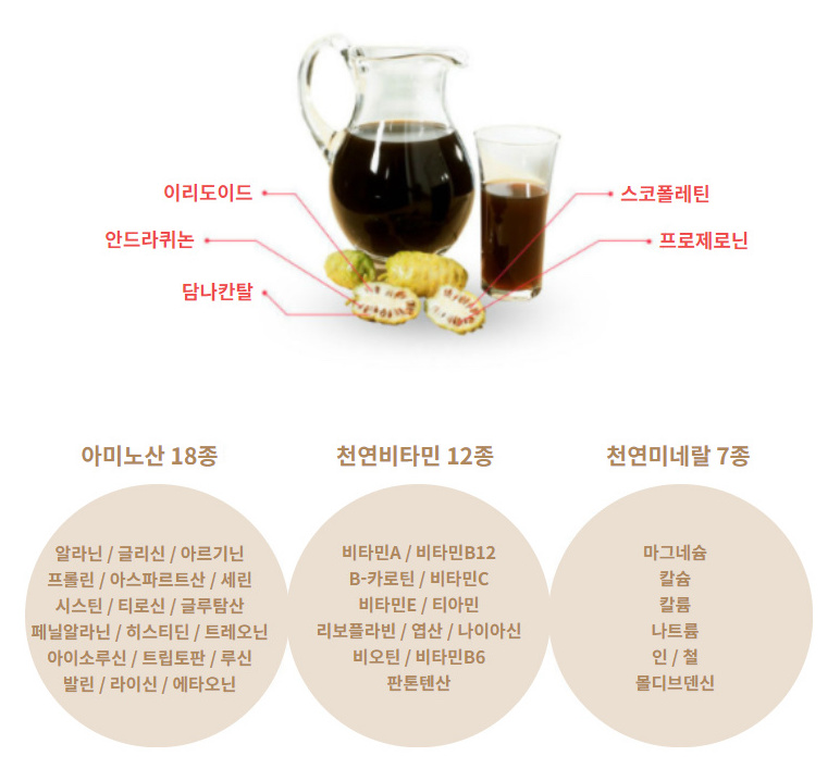 100%노니원액 프리미엄노니 60포 천연미네랄 건강즙 클렌즈 - 상세 이미지 5