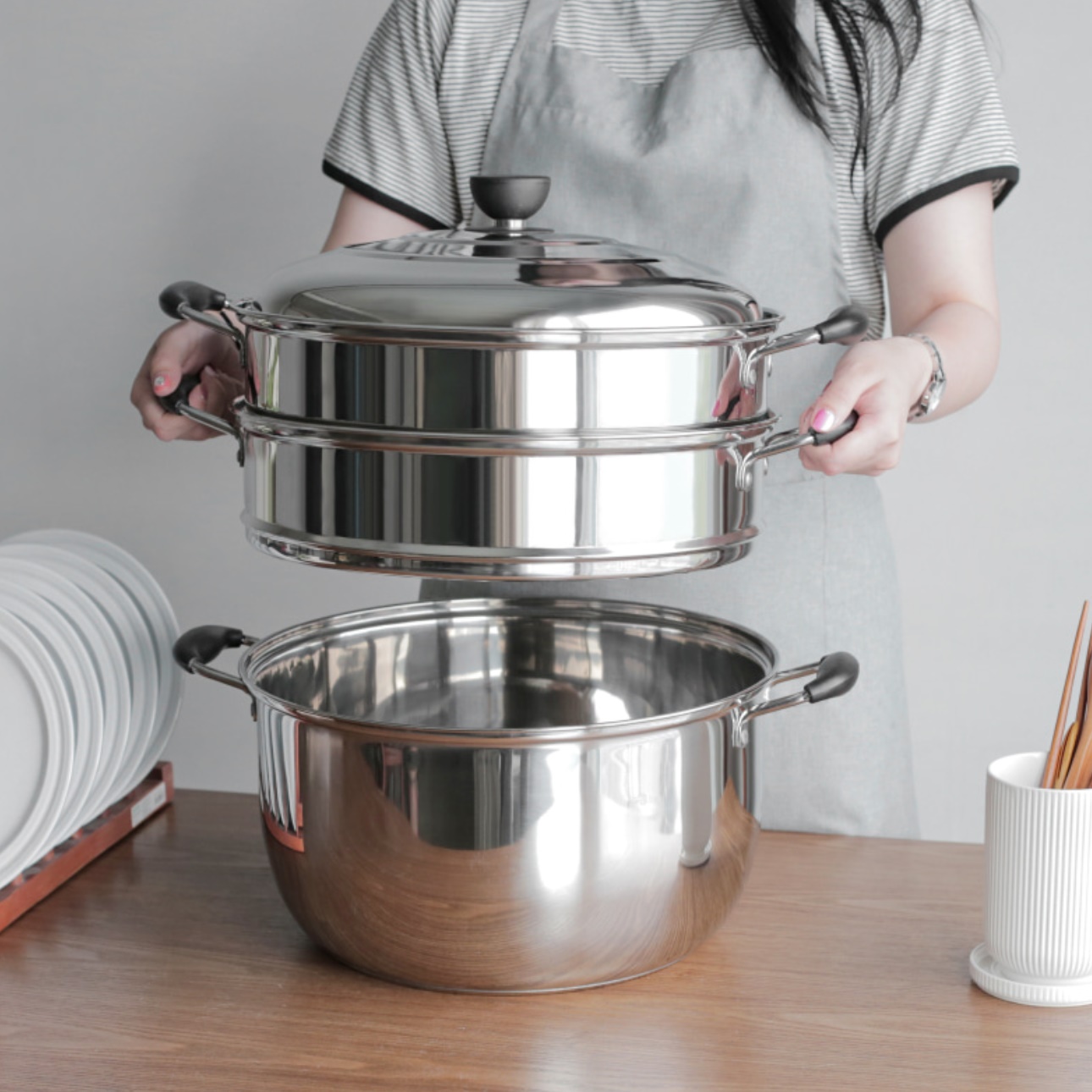 업소용만두찜기 킹크랩 대게찜기 대형 대용량 찜기 32cm - 상세 이미지 3
