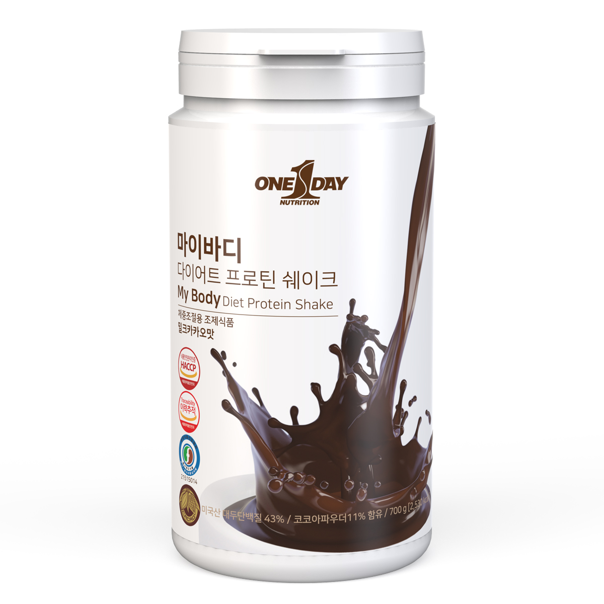 마이바디 식사대용 맛있는 단백질쉐이크 프로틴 다이어트 밀크카카오맛700g - 상품 이미지