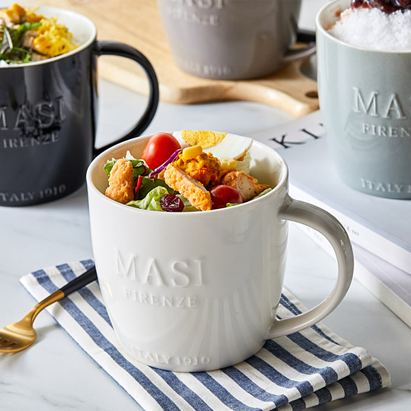 MASI 도자기 빅 머그컵 시리얼볼 스프컵 670ml 블랙 - 상세 이미지 2