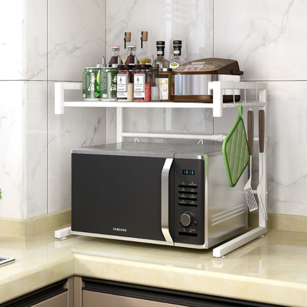 우건 길이조절 가능한 렌지대 선반 오븐 에어프라이기 랙 수납장 전자렌지대