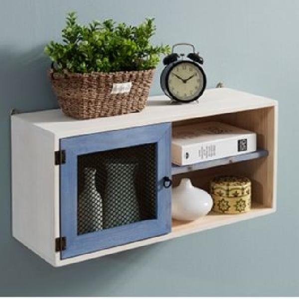 원목 벽 수납장 디자인 식탁 위 선반 부착 벽걸이 선반장 - 상품 이미지