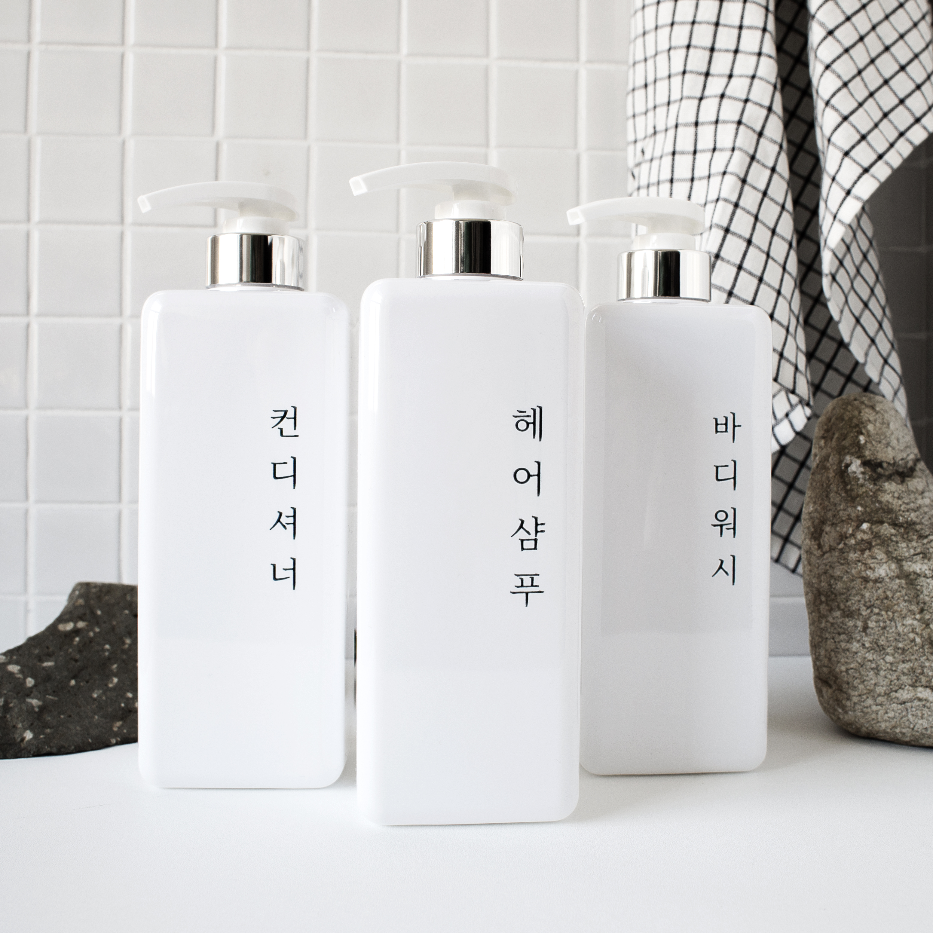 홈스토킹 욕실 샴푸 디스펜서 샴푸통 호텔 보틀 물비누 용기 세로글 800ml - 상세 이미지 4