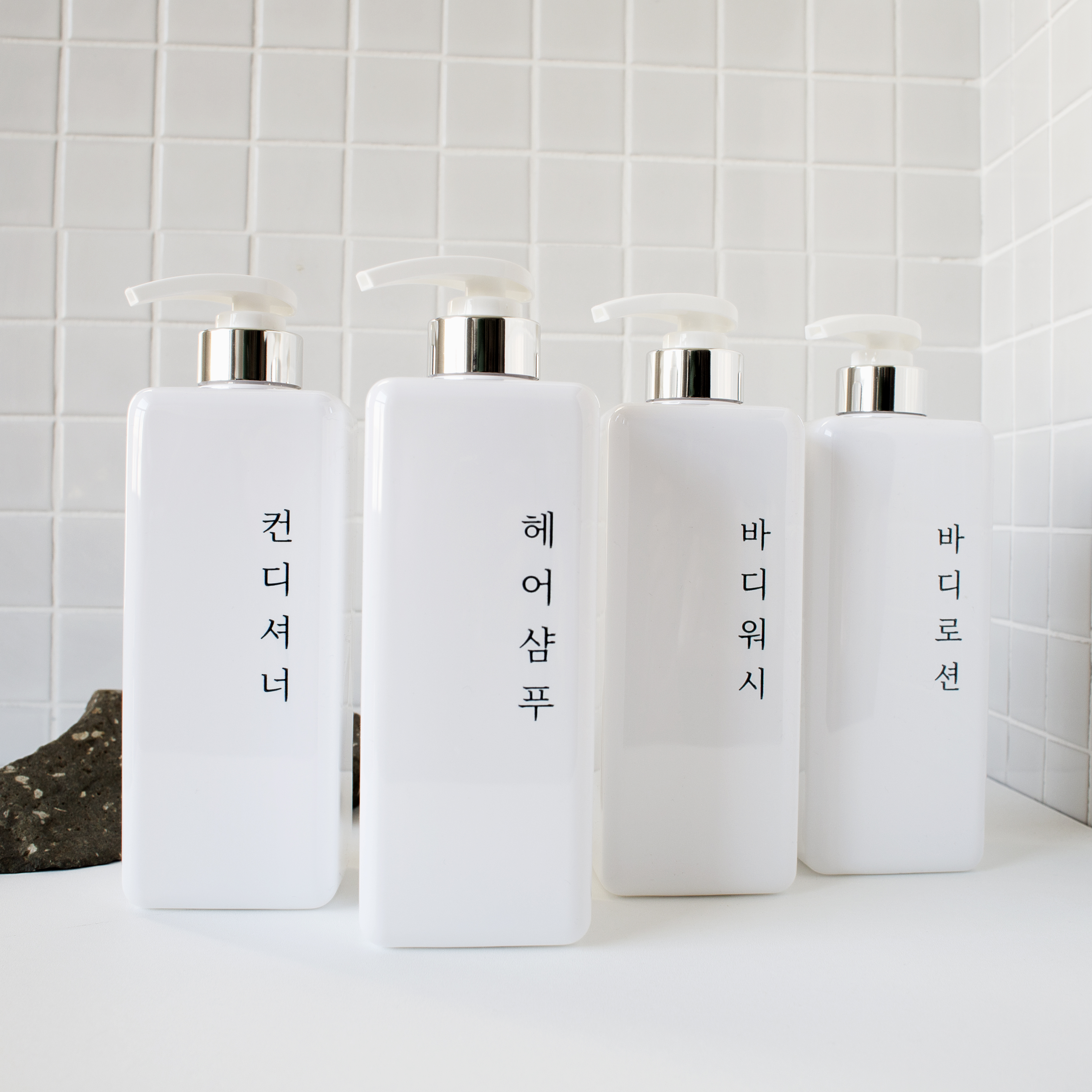 홈스토킹 욕실 샴푸 디스펜서 샴푸통 호텔 보틀 물비누 용기 세로글 800ml - 상세 이미지 3