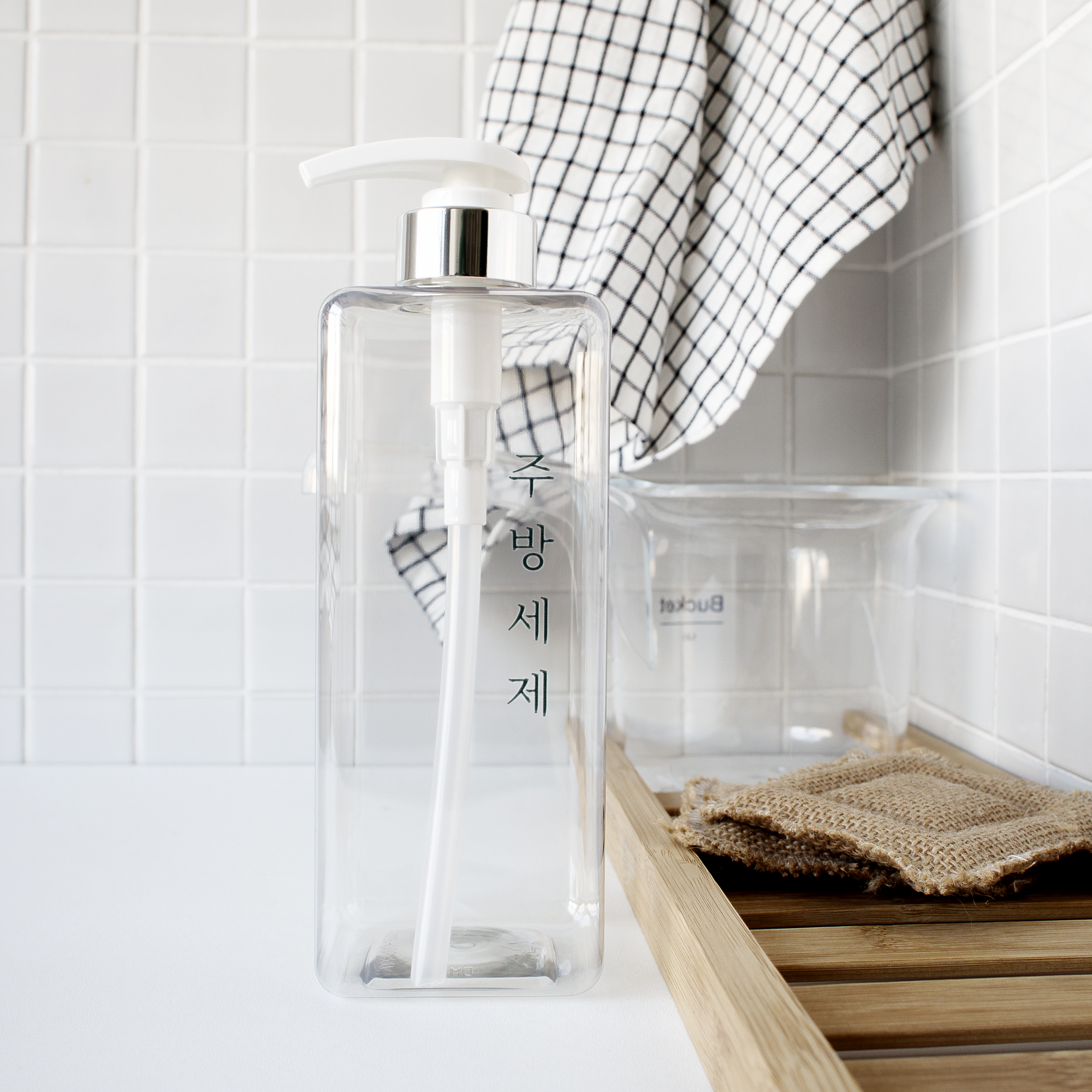 홈스토킹 욕실 샴푸 디스펜서 샴푸통 호텔 보틀 물비누 용기 세로글 800ml 이미지 6