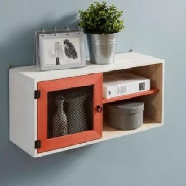 원목 벽 수납장 벽걸이 선반장 부착 디자인 식탁 위 선반 - 메인 이미지