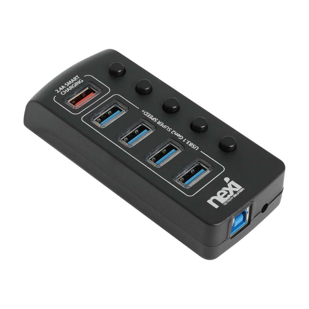 넥시 USB허브 유전원 C타입 USB3.1 5포트 개별스위치 NX1233 - 상세 이미지 2