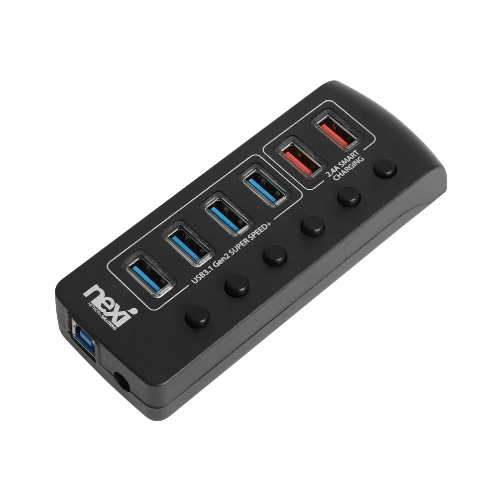 넥시 USB허브 유전원 C타입 USB3.1 6포트 개별스위치 NX1234 - 상세 이미지 5