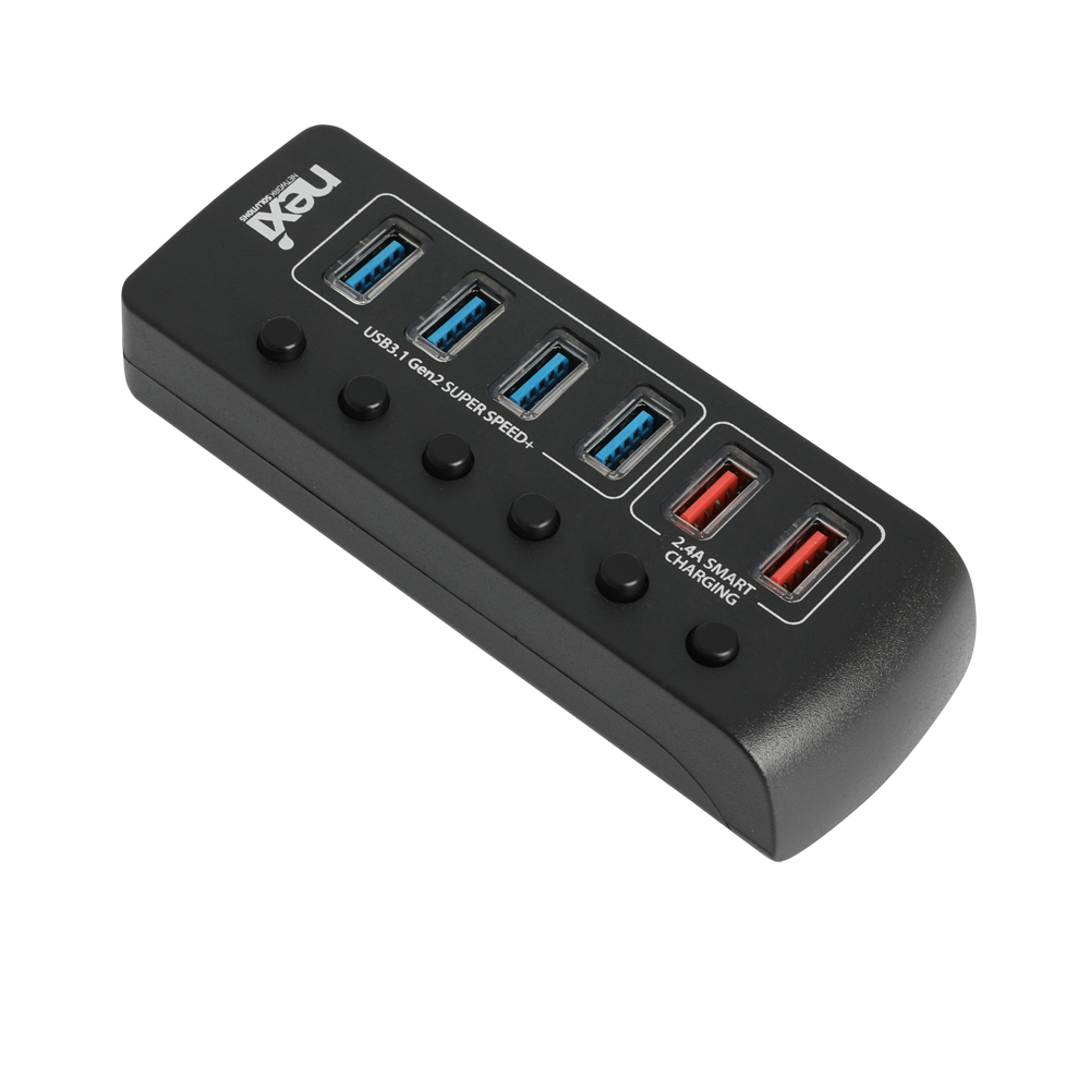 넥시 USB허브 유전원 C타입 USB3.1 6포트 개별스위치 NX1234 - 상세 이미지 4