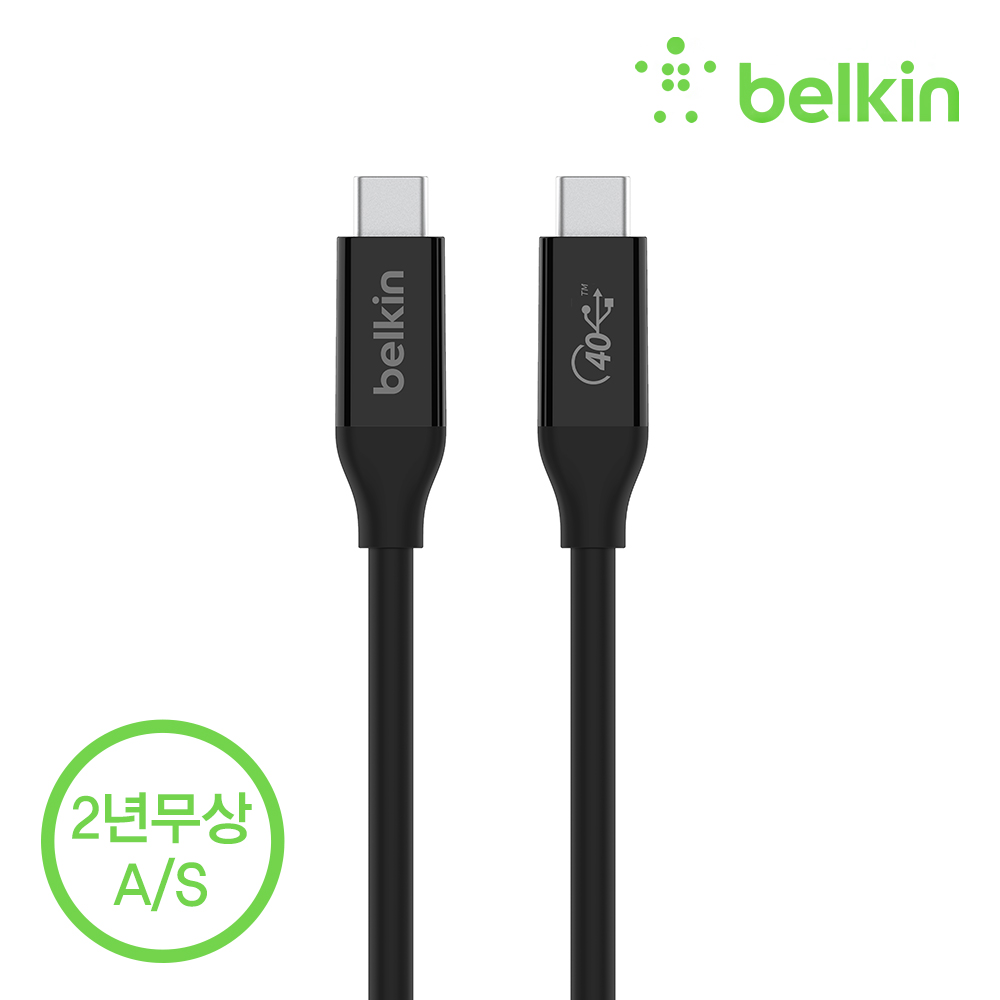 벨킨 USB 4 C타입 PD 100W 40Gbps 초고속 케이블 썬더볼트4 3 완벽 호환 INZ001bt0.8M 아이폰 맥북 아이패드 노트북 태블릿 이미지 2