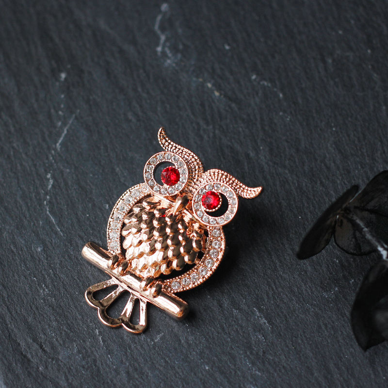 추석 선물 포장 로즈골드 부엉이 브로치 오스트리아 정품 크리스탈 보증서 상자 제공 - 상세 이미지 4