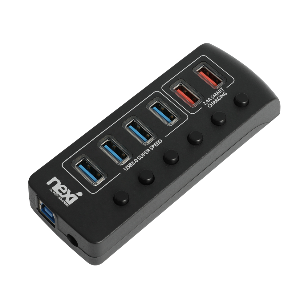 넥시 USB허브 유전원 USB3.0 6포트 개별스위치 NX1232 - 상세 이미지 5