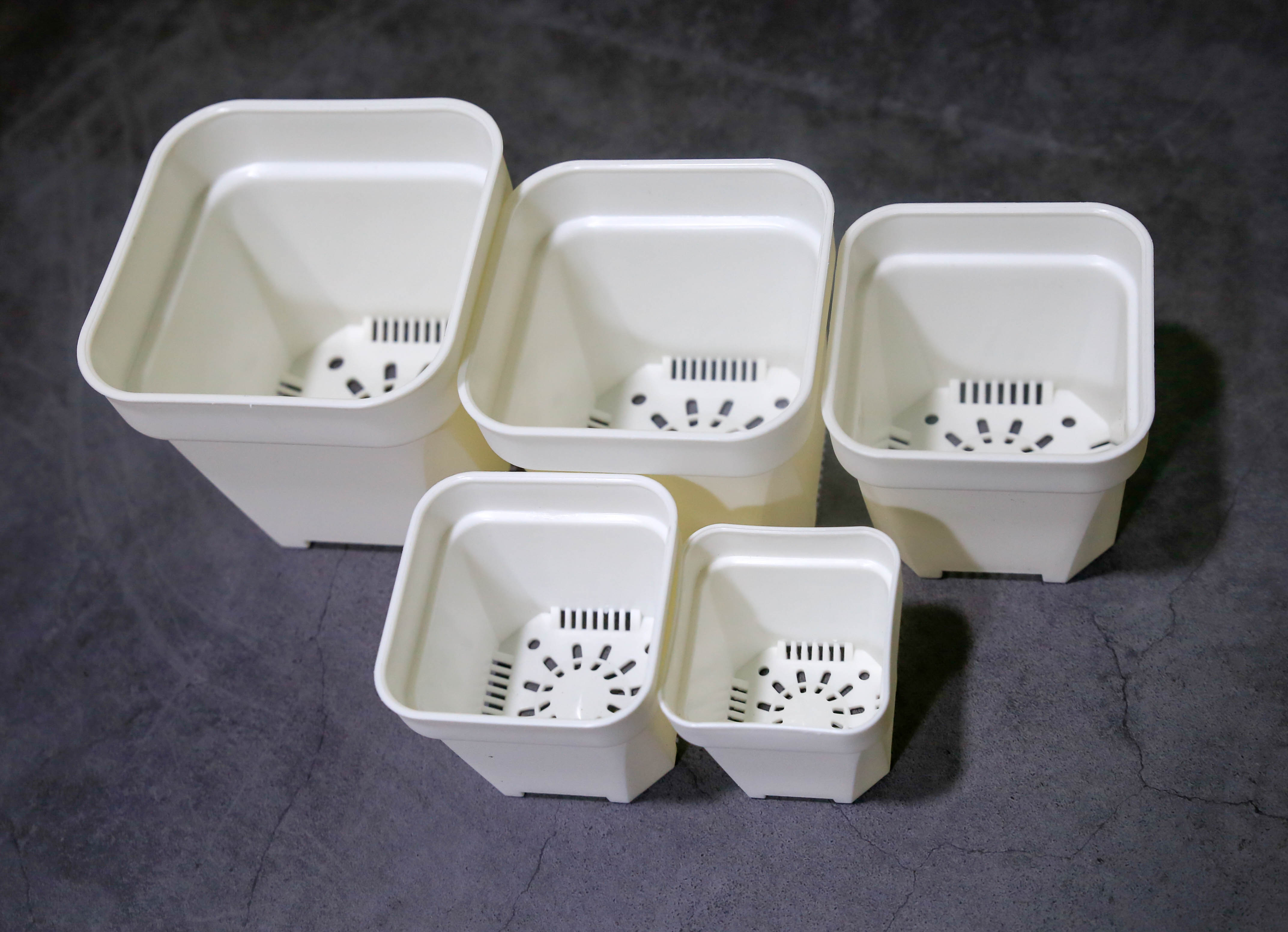 큐빅 플라스틱화분 플분 사각화분 화이트 사각1호 - 상세 이미지 4