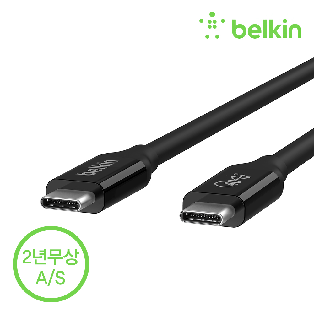벨킨 USB 4 C타입 PD 100W 40Gbps 초고속 케이블 썬더볼트4 3 완벽 호환 INZ001bt0.8M 아이폰 맥북 아이패드 노트북 태블릿 이미지 3
