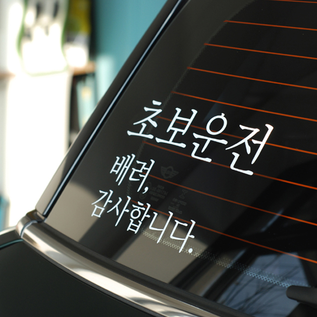 초보운전 배려감사합니다 스티커 반사 차량용 170x110mm - 메인 이미지