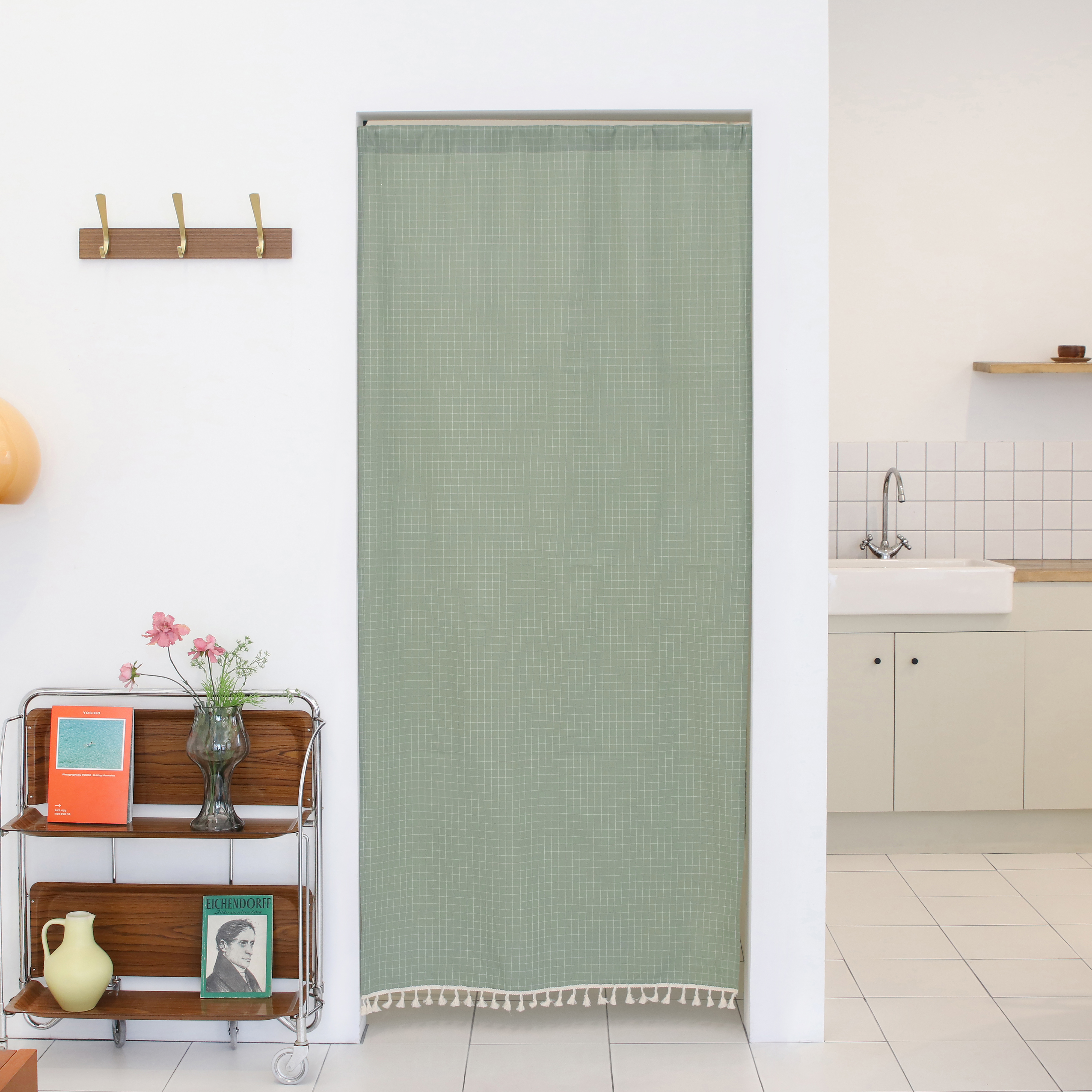 현관 가림막커튼 가리개 창문 베란다 공간분리 중문 발코니 붙이는커튼 압축봉85x150