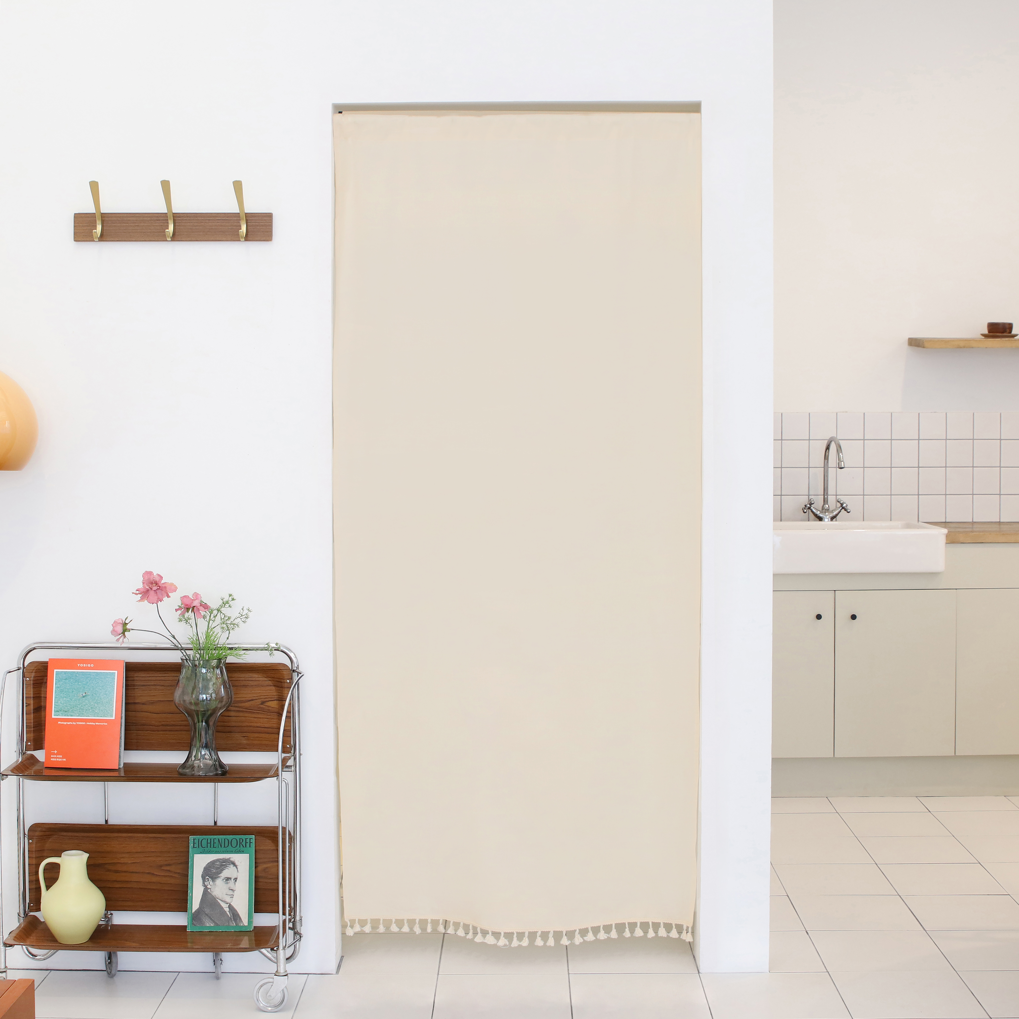 현관 가림막커튼 가리개 창문 베란다 공간분리 중문 발코니 붙이는커튼 압축봉85x150