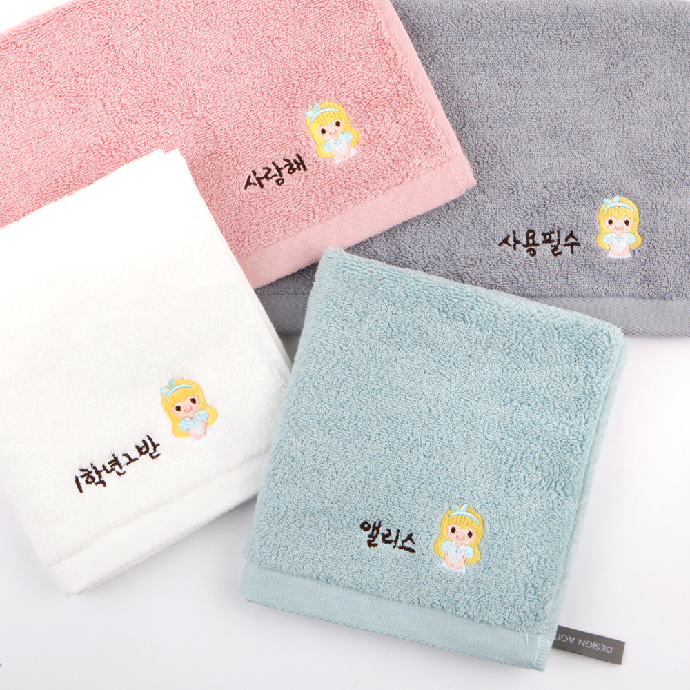 [주문제작]어린이집 네임 수건 아이들 01 여아리본 송월 Pink - 상세 이미지 3
