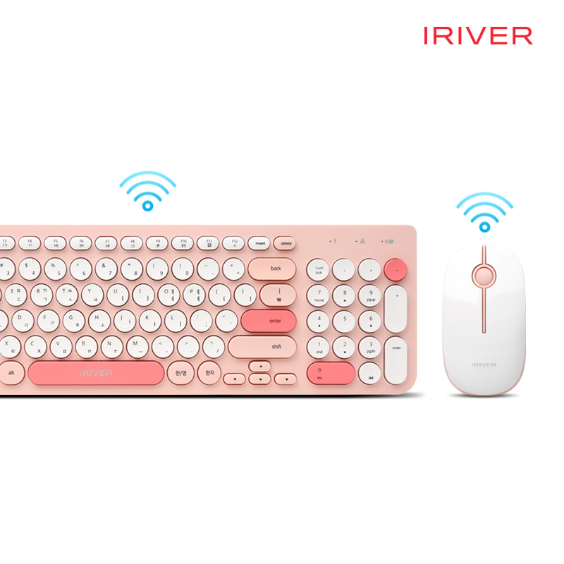 아이리버 EQWEAR-Q75 무선 키보드 마우스 세트 핑크