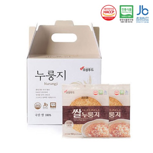 오성푸드 구수한 햅쌀 누룽지 우리쌀100% 10봉 가마솥 : 갑순이네