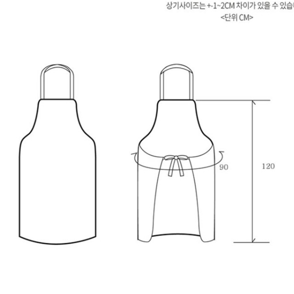정육점앞치마 수산 시장 앞치마 두꺼운앞치마 단체급식 미술학원 산업용 공업용