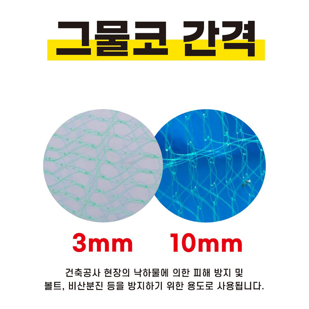 러셀망 벌집망 울타리망 비계망 분진망 휘장망 1.2M X 50M - 상세 이미지 3
